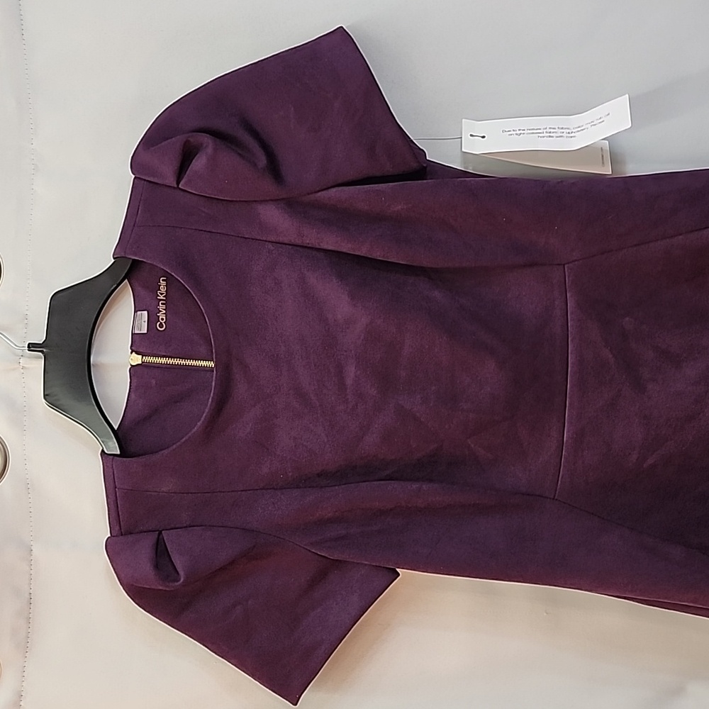 Calvin Klein Purple Ponte Sheath Dress - Picture 3 of 7